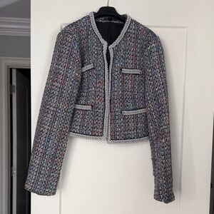 Aqua Multicolor Tweed Blazer